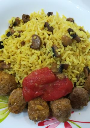 عکسی از دستور قارچ پلو