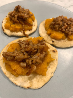 Una foto de Tortitas de calabaza y cerdo