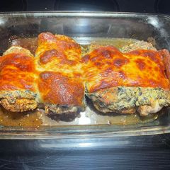A picture of Lazy Spinach Artichoke Dip Chicken.