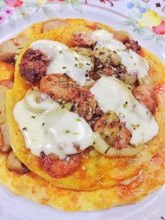 Foto resep Easy Bread Pizza Saos Teriyaki