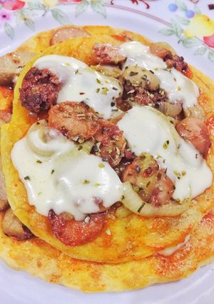 Foto resep Easy Bread Pizza Saos Teriyaki