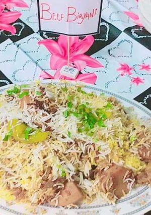 A picture of Beef biryani.