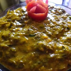 A picture of Tender harbhara leaves bhaji.