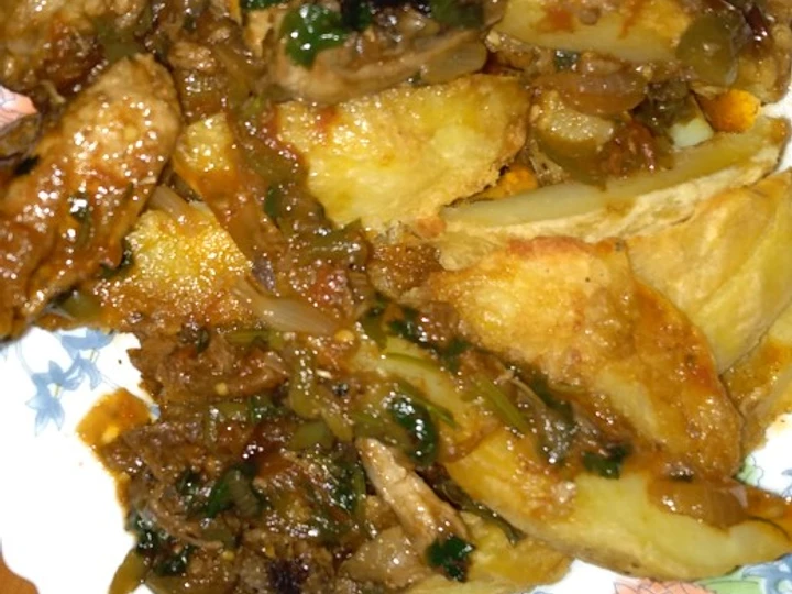 Easy Way Make Potato Wedges and chicken stew which Delicious