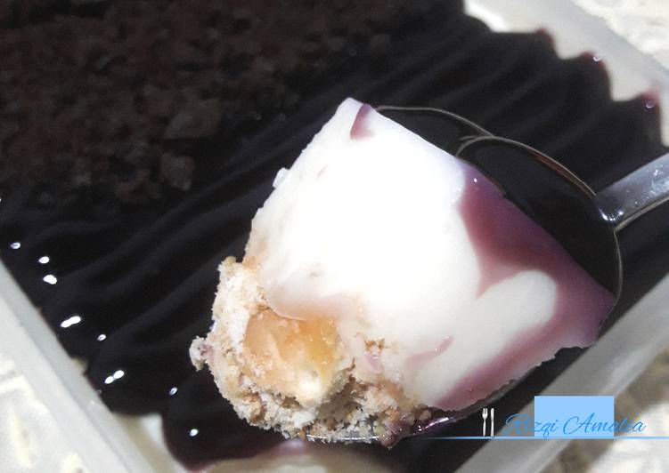 Cara Gampang Menyiapkan Blueberry Cheesecake Dessert Box Anti Gagal