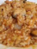 Arroz seco o caldoso con gambas y mejillones