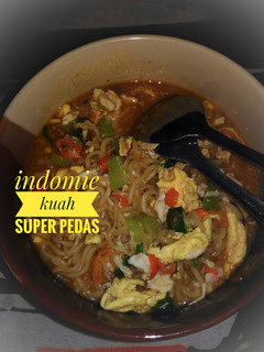 Foto resep Indomie kuah super pedas