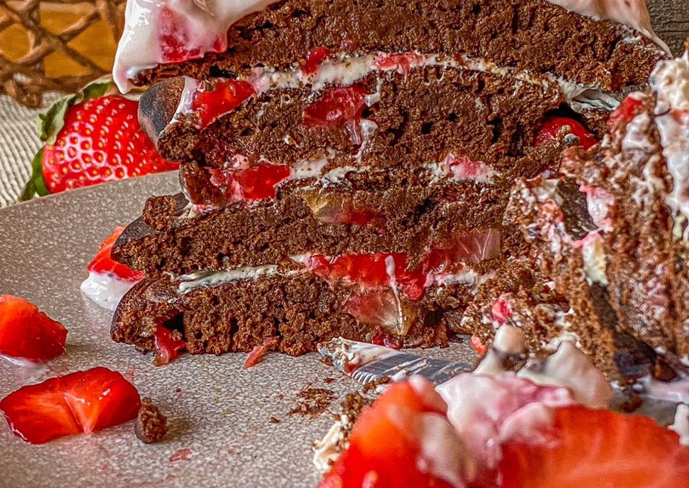 Tortitas de algarroba con fresas