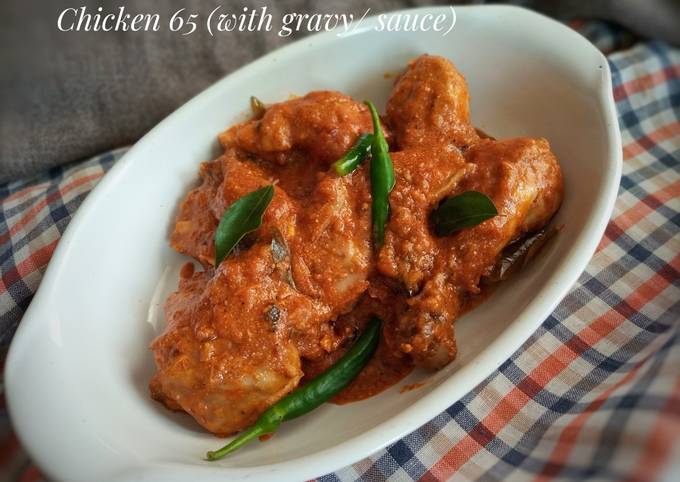 Chicken 65 with sauce/Gravy