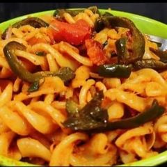 Veggie pasta A picture of Veggie pasta.