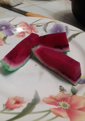 Foto resep Puding semangka buah naga