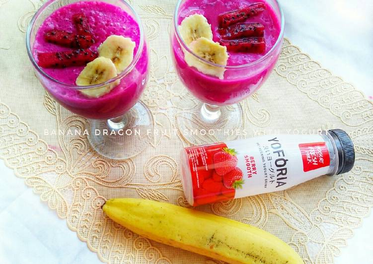 Resep Banana Dragon Fruit Smoothies With Yogurt Anti Gagal