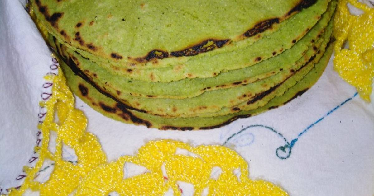 Tortillas con nopal y espinaca Receta de Nena Saldaña Rocha Cookpad