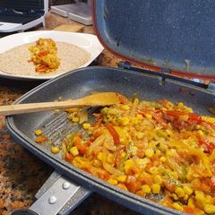 A picture of Vegetarian Taco-Spiced Tannour Bites.