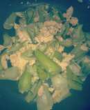 Cọng cải thìa xào trứng