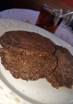 Una foto de Mini tortillas de avena, banana y algarroba