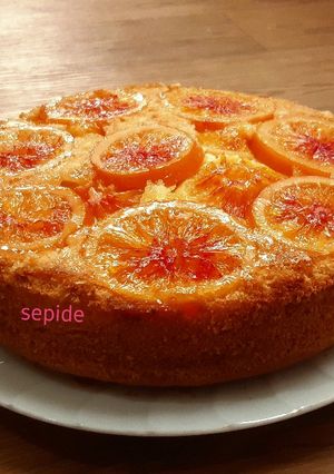 عکسی از دستور کیک پرتقالی وارونه