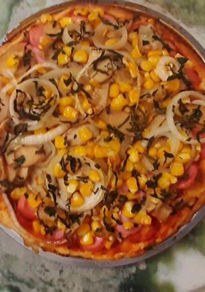 Hình của món Banh Pizza nấm.