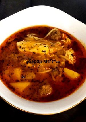 عکسی از دستور اشکنه با گوشت قلقلی