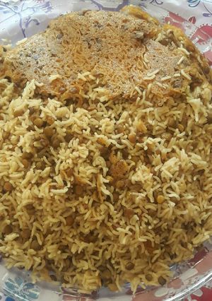 عکسی از دستور عدس پلو با سویا