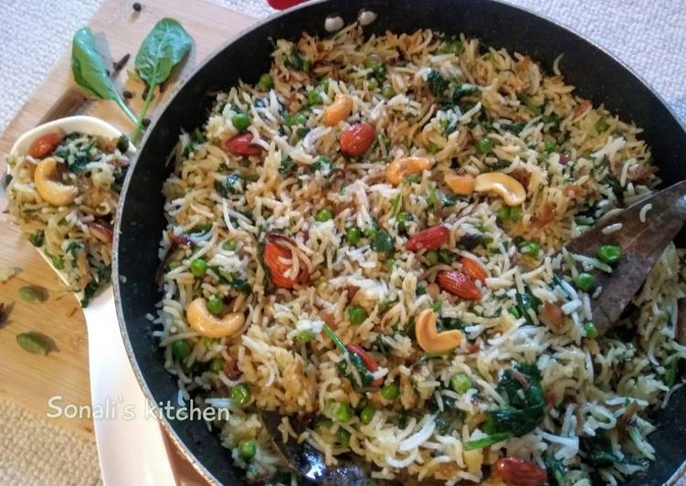 Recipe of Speedy Palak Pulao /Spinach Rice