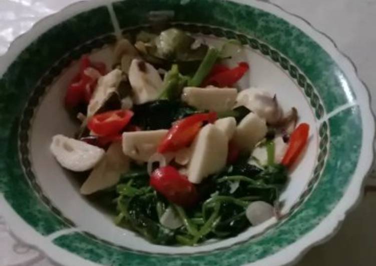 Oseng Kangkung Bakso Ikan