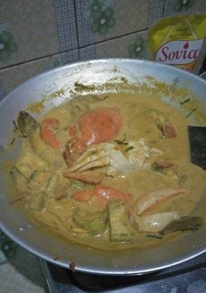 Foto resep Kare kepiting campur terong