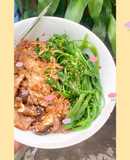 Eat clean - bún gạo lứt trộn gà nấm 👩‍🍳