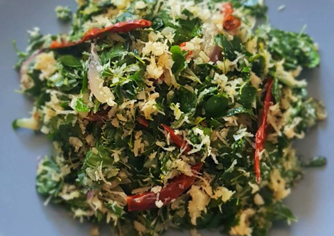 Moringa and Toasted Grated Coconut