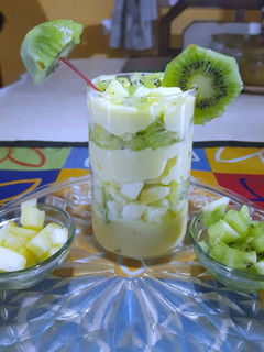 કીવી-સફરજન ઇમ્યુનીટી બુ઼સ્ટર પુડીંગ(Kiwi apple pudding recipe in Gujarati) રેસીપી મુખ્ય ફોટો