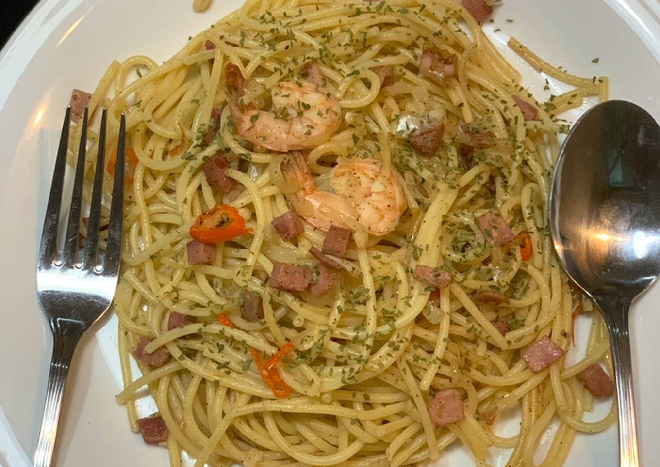 Spaghetti Aglio olio spicy 🌶