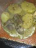 Caracu deshuesado a la mostaza con papas