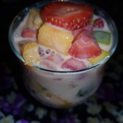 A picture of Strawberry, mango &yoghurt fruit salad.