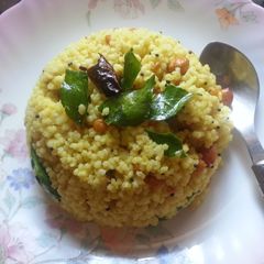 A picture of Foxtail Millet Lemon Bhaath / Thinai lemon rice.