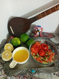 عکسی از دستور سالاد با آب نارنج تازه