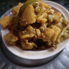 Capsicum aloo ki sabzi A picture of Capsicum aloo ki sabzi.
