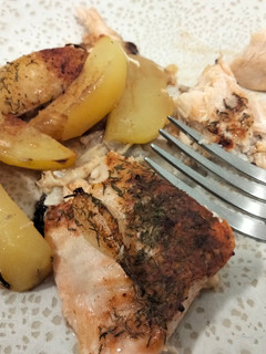 Una foto de Salmón al horno