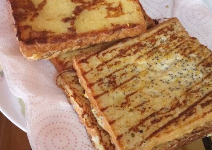 Steps to Make Super Quick Homemade Orange zest & poppy seed Flavored
French Toast