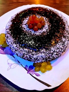 عکسی از دستور کیک زبرا یک تخم مرغی با رویه سس شکلاتی بدون فر