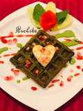 Daal Palak waffles with grilled Paneer