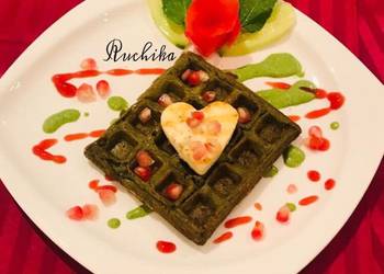 How to Cook Delicious Daal Palak waffles with grilled Paneer