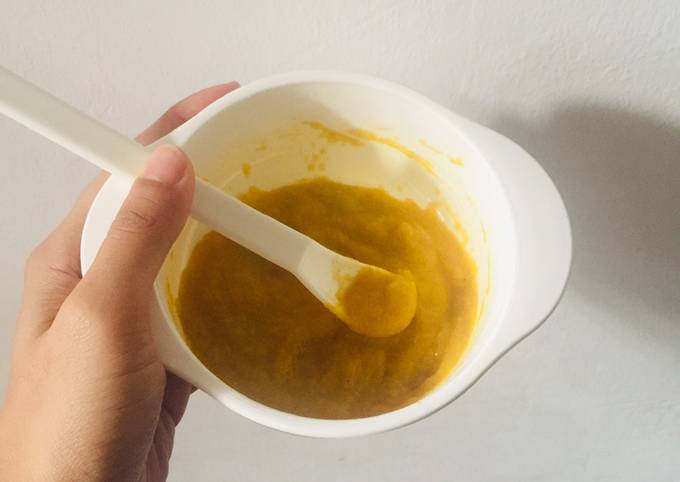 Bubur Kabocha Kaldu Ayam (MPASI 6 Bulan)