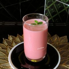 A picture of Curd and Roohafza Masala Lassi.