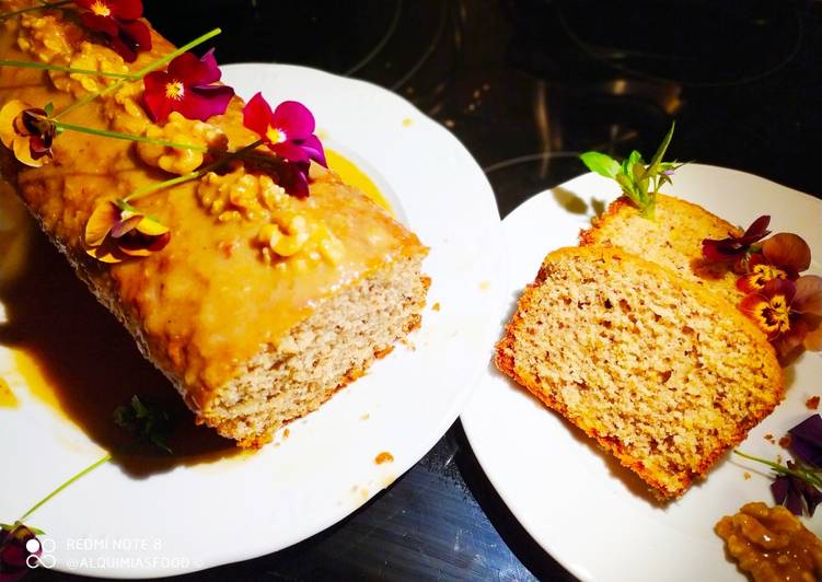 🌈Plumcake de avena y nueces con glaseado de limón🌈 Sin gluten