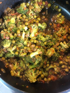 A picture of Broccoli and pea stew.
