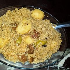 Akni (lal Mirchi walay masala rice) A picture of Akni (lal Mirchi walay masala rice).