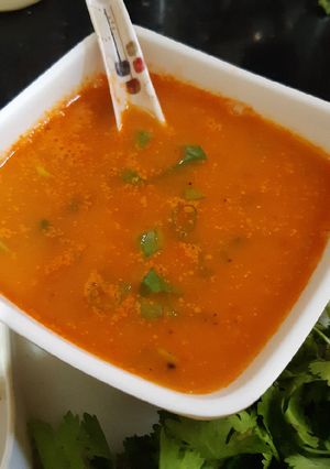 A picture of Tomato onion shorba.