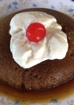 Una foto de Pudín de manzana al microondas