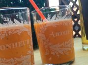 A picture of vegetable and fruits smoothie