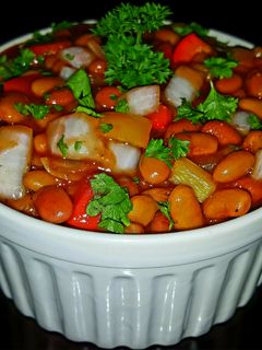 A picture of Mike's BBQ Baked Beans.